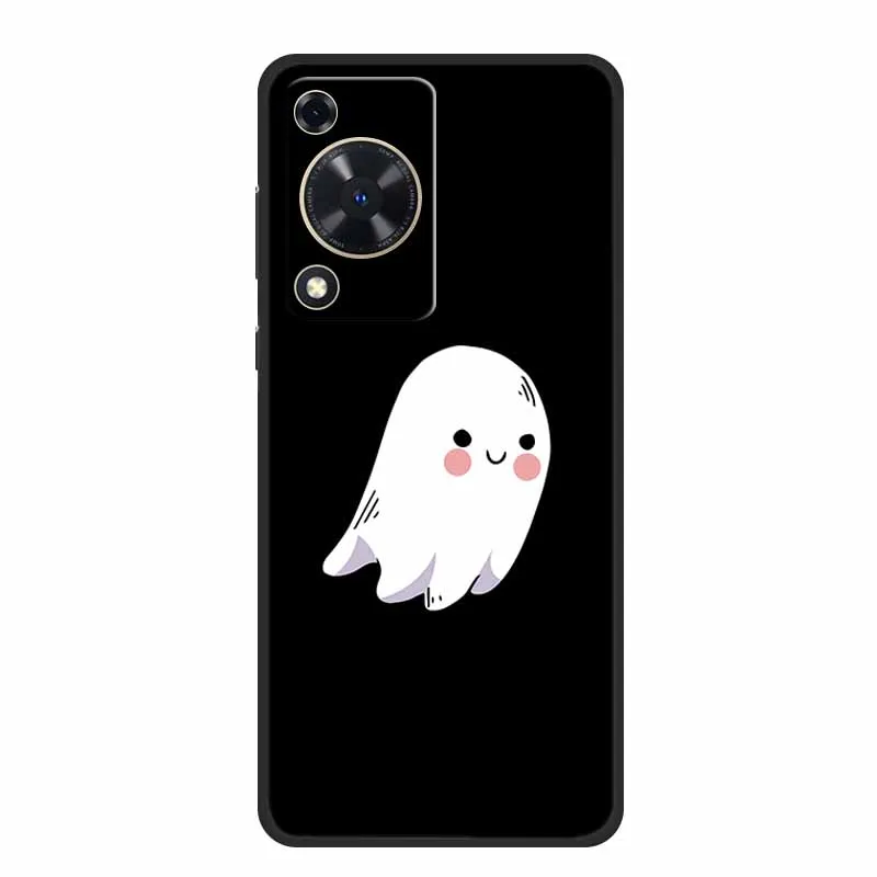 Black Silicone Soft Phone Case with Cartoon Design