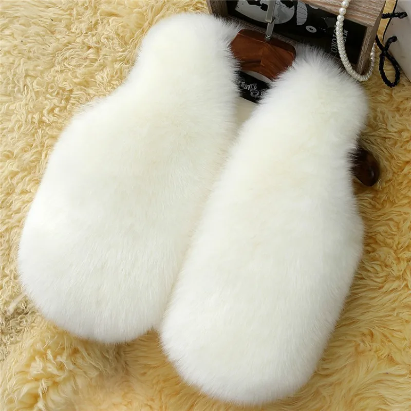 Autumn Winter New Children Waistcoat Fur Coat Boys Girls Imitation Fox Fur Vest Warm Casual Outwear Fashion Solid Color Jacket