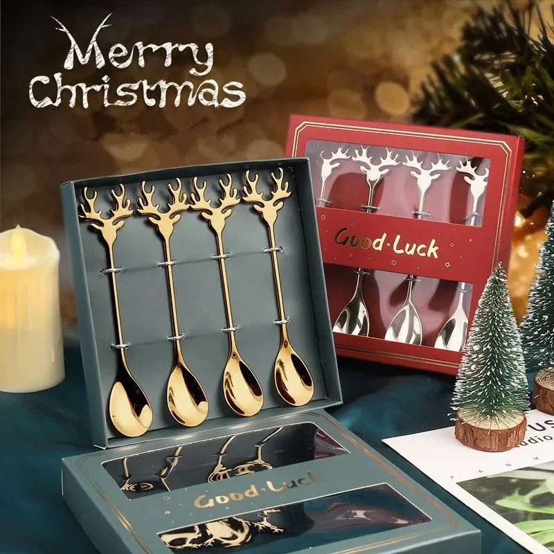 

Christmas Home Decoration Christmas Gift Box Set Company Holiday Old Man Tree Decoration Creative 3D Tableware Ornaments Gifts