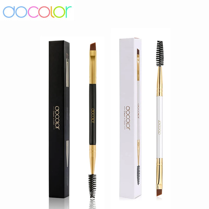 Docolor Double Head Makeup Eyebrow Brush Double Sided Blending Eye Eyebrow Flat Angled Make Up Brush Comb Ended Tool makeup brush set makeup brush makeup tool set makeup tool