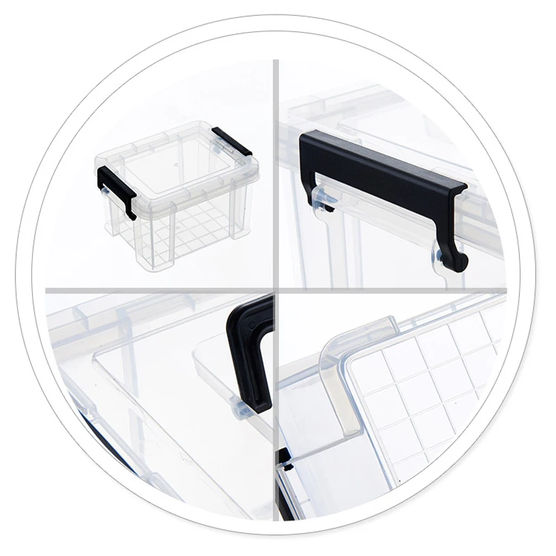 Transparent Plastic Organizer Box For Paper Clip Portable Mini Stationery Storage Box Desktop Sundries Organizer Office Supply