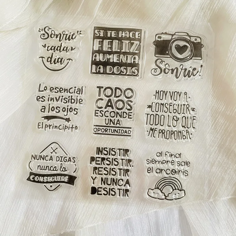 Spanish Word Phrase Clear Stamp for Scrapbooking Photo Album Decoration