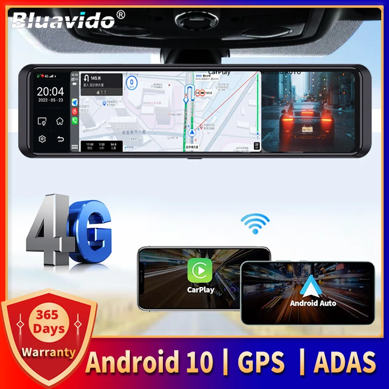 11.26 Pollici 4G Dash Cam Specchietto Retrovisore Android Gps Fhd 1080P Dvr Carplay/Android Auto Live Remote Park Monitor Wifi Bluetooth