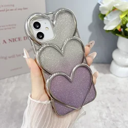 Elegant Bling Glitter Love Series Phone Case Cover - iPhone 12 Pro Max (PURPLE)