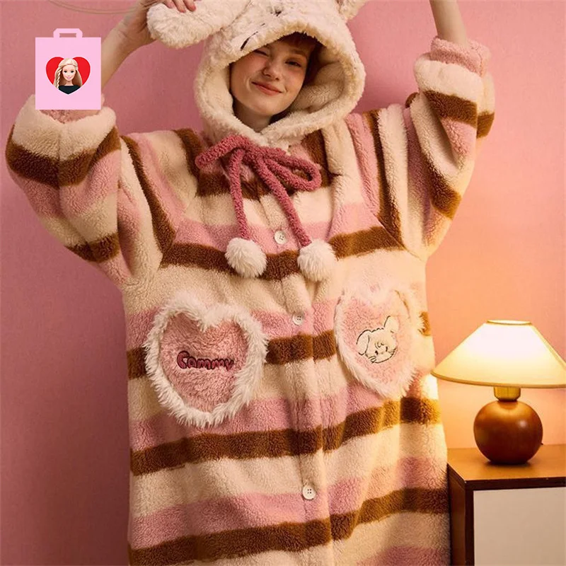 

New Kawali Mikko Mousse Pajamas Home women Clothes Cardigan Long Sleeved Sweet Soft Comfortable Cute Cartoon Gift Girls