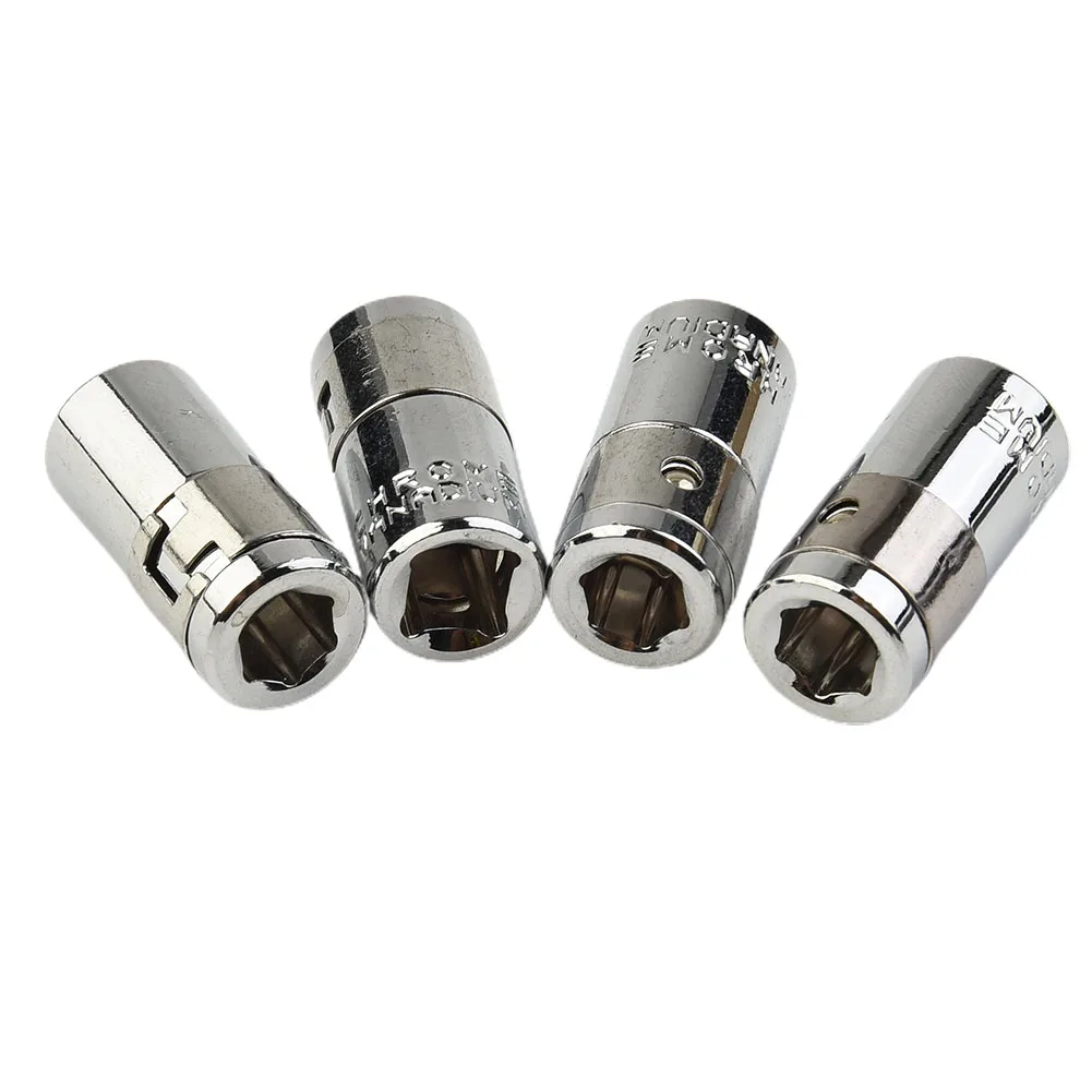 

4 PCS 1/4" Square Drive To 1/4" Hex Socket Bits Converter Electric Drill Screwdriver Bit Adapters Chrome Vanadium Steel