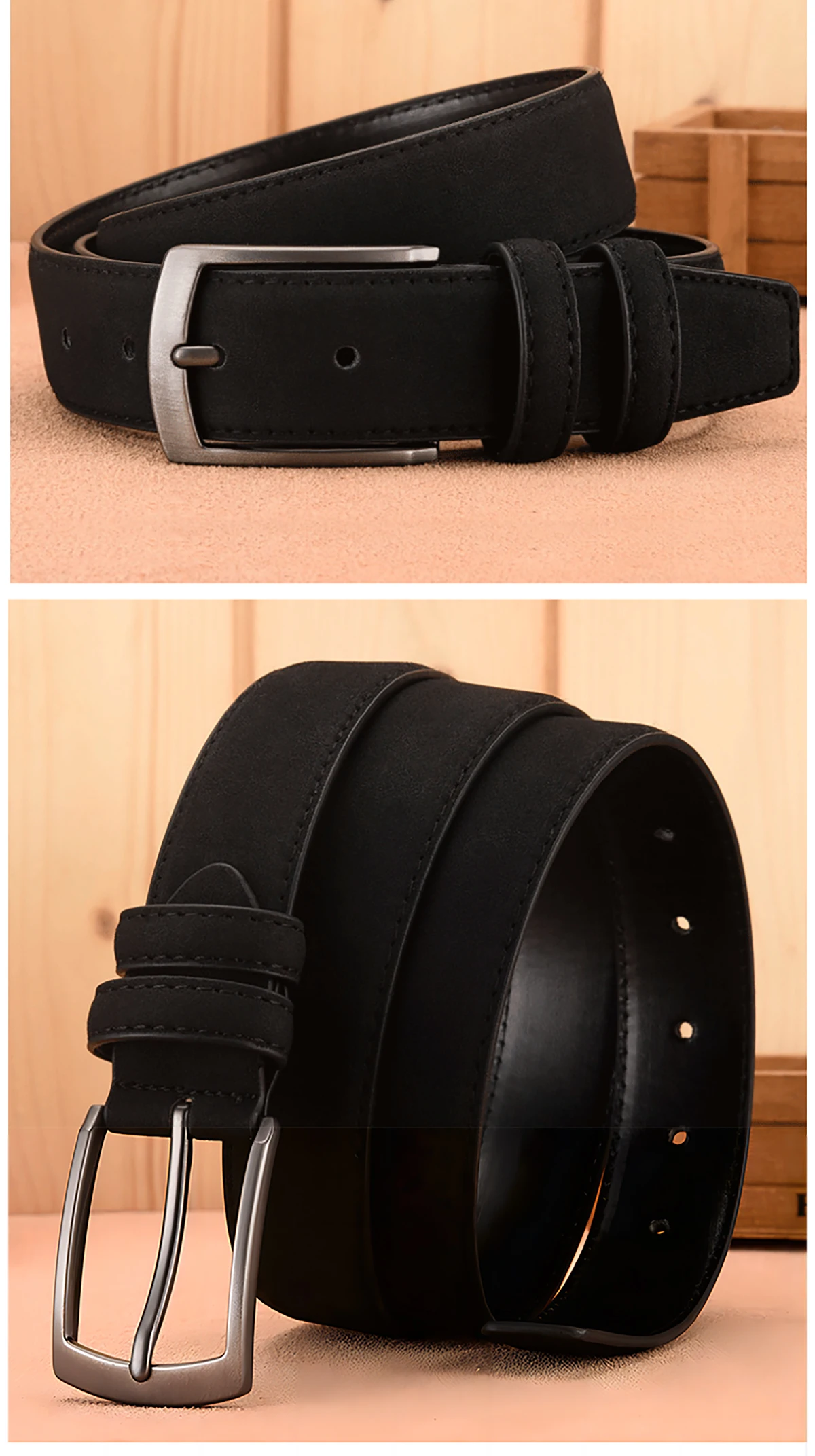 Herren-Wildledergürtel, Retro-Trend, Legierungsschnalle, Herrengürtel, große Größe, echter High-End-Gürtel, Geschenk für Freund und Papa – Detail 5