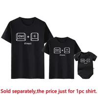 New Copy Paste Family Matching Shirts Look Father and Baby Tshirts Ctrl C Ctrl V Print Daddy Daughter Outfits Father's Day Gifts 2