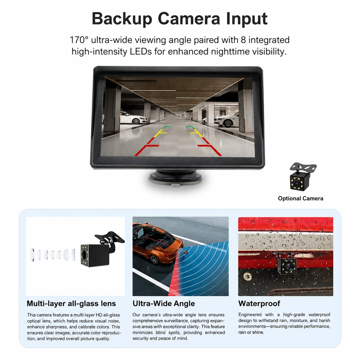 ZRGAE Monitor Carplay de 7 Pulgadas, Pantalla Inalámbrica Android Auto Carplay, Accesorios Multimedia para Automóvil, Radio Portátil para Reproductor Apple 5