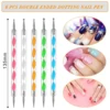 LINMANDA Nail Brush Set Including UV Gel Nail Art Brushes 3D Nail Extension Brush Double Ended Dotting Nail Pen For Nail 6