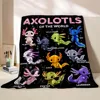 6 Sizes Cute Axolotl Printed Blanket Warm Soft and Comfortable Home Travel Blanket Sofa Bedding Cover Blanket Kids Gamer Gift 5