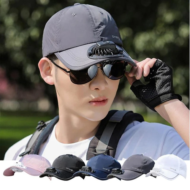 Portable Sun Hats Summer Sports Caps With Cooling Fans UV