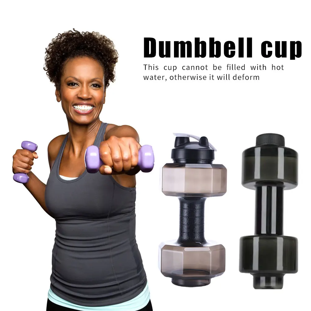 Water Dumbbell Bottle 550/2600ML Sports Water Bottles Fitness Dumbbell Leakproof Portable Plastic Bottle Home Gym Fitness Dumbbell Creative Bottle