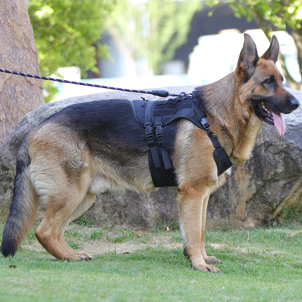 Tactical Dog Harness Military Training Vest Pet Harness for Medium Large Big Dog Black Green Gray