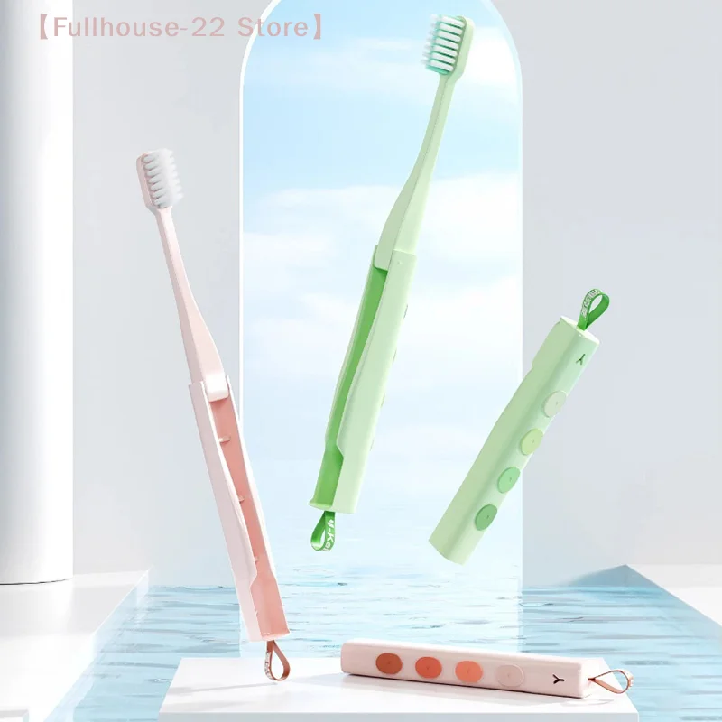 【MAX-22】1개 접이식 칫솔 휴대용 성인용 부드러운 칫솔모 플라스틱 접이식 칫솔 비즈니스 칫솔 구강 청소 도구