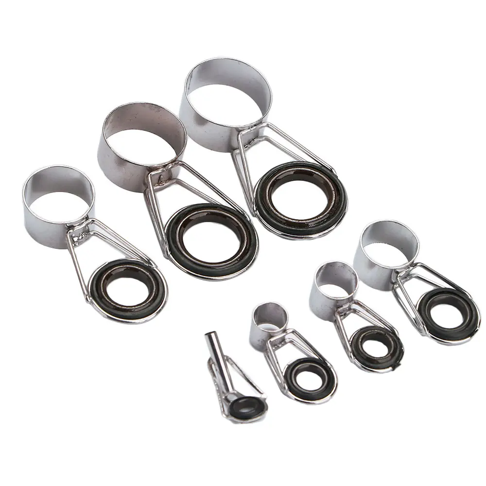 Fishing Rod Guide Tip Repair Kit – Set of 7 Line Ring Eye Guides