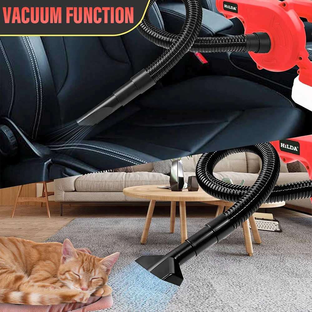 HILDA Electric Blower 2 in 1 Suction+Blow Leaf Blower Cordless Leaf Snow Vacuum Cleaning Power Tool For Makita 21V Battery air blower electric blower