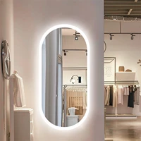 Large Bathroom Mirror Oval LED Vanity Mirror Wall Mounted w Bluetooth, Digital Display, Back Front Lit, Anti Fog for Hotel Hall - Image 2