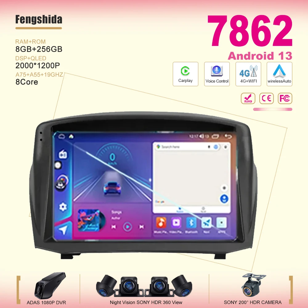 

7862 CPU Android 13 per Ford Fiesta Mk 6 2009 - 2018 2 Din Navigation GPS Carplay Autoradio Stereo Multimedia Head Unit auto