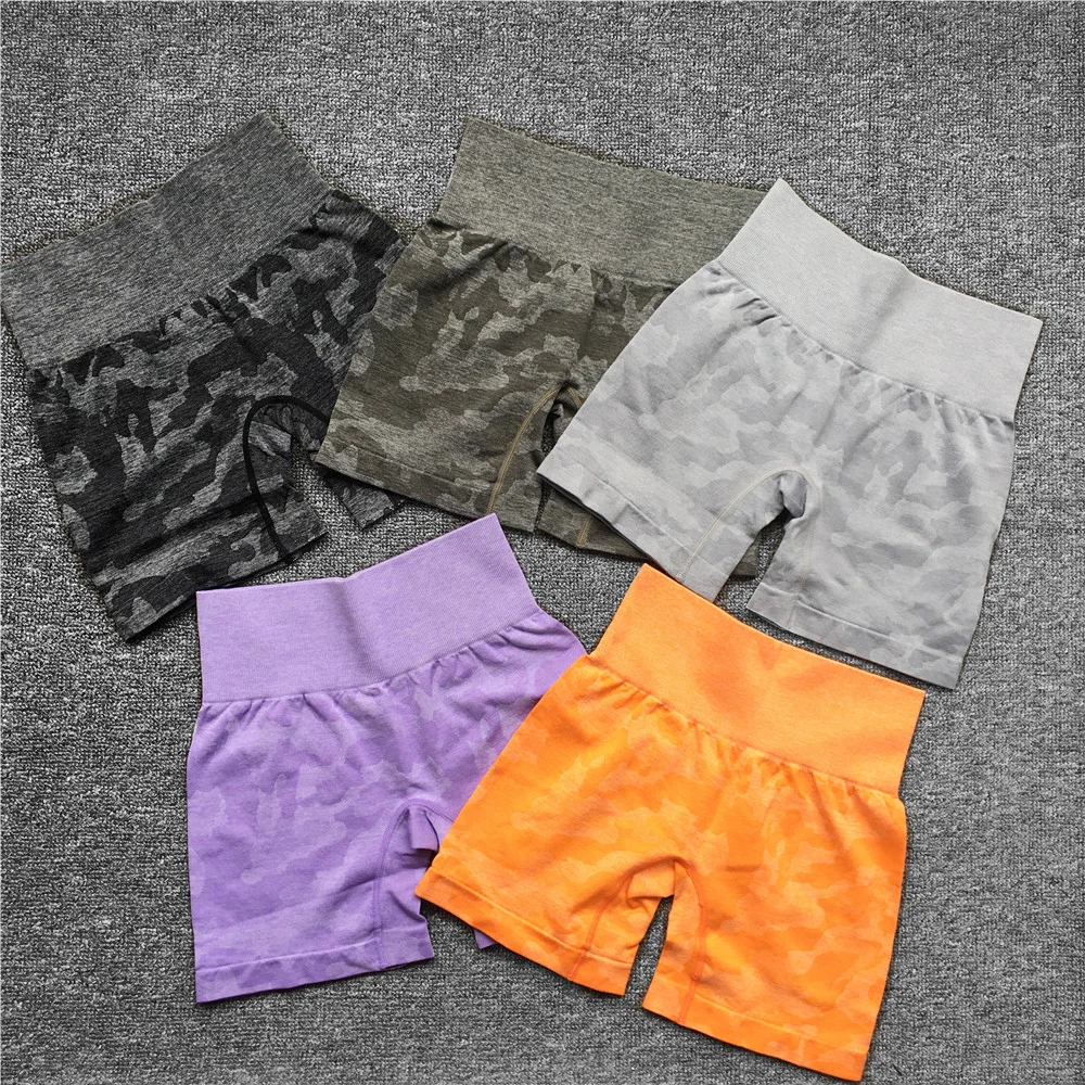 Camo Seamless Yoga Shorts Workout Gym Shorts For Women Fitness Sports  Shorts High Waist Gym Clothing Sportswear Camo Leggings