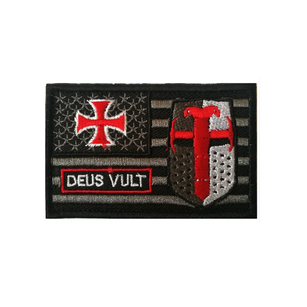 Grand Patch Brodé Ailes Croisées 29x19.5 Cm - Motard / Templiers - Fer à Coudre