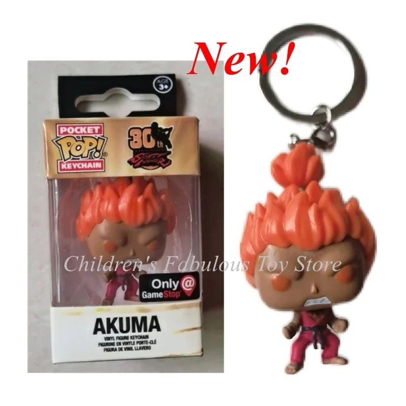 Nuovo Portachiavi Tascabile Funko Pop Street Fighter Akuma Pvc Action Figure Collection Modello Borsa Ciondolo Giocattoli Per Regali