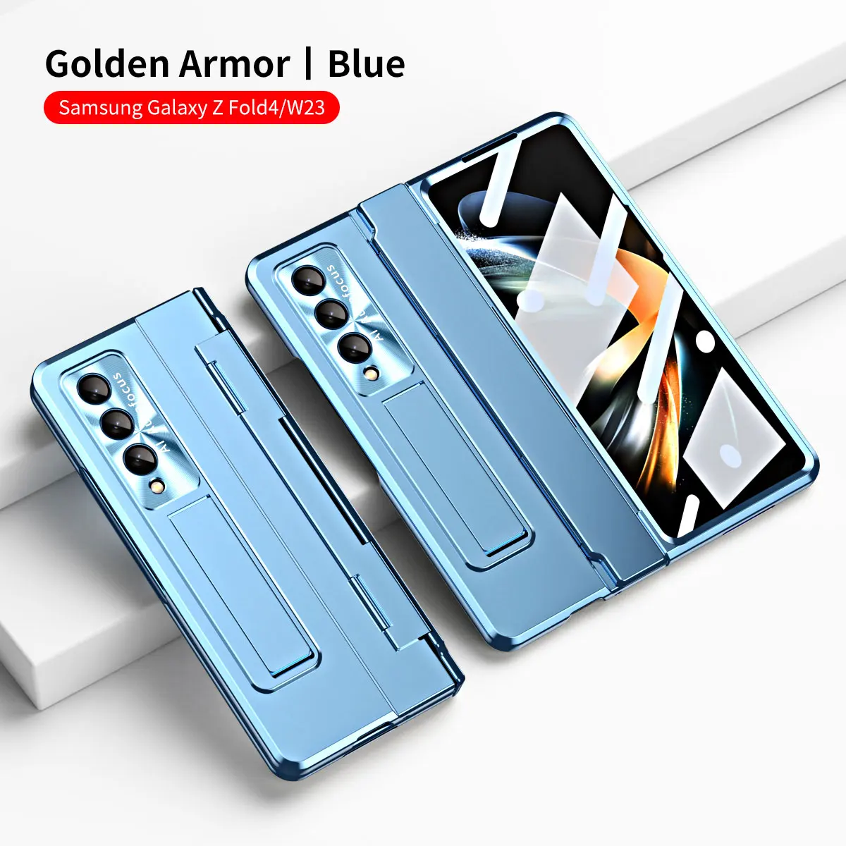 

Складной чехол с выравнивающимися петлями для Samsung Galaxy Z, складной чехол для 5, 4 дюймов, выдвижная подставка, Защитная пленка для экрана для Galaxy Z, Fold, 3, 4, 5, армированный чехол