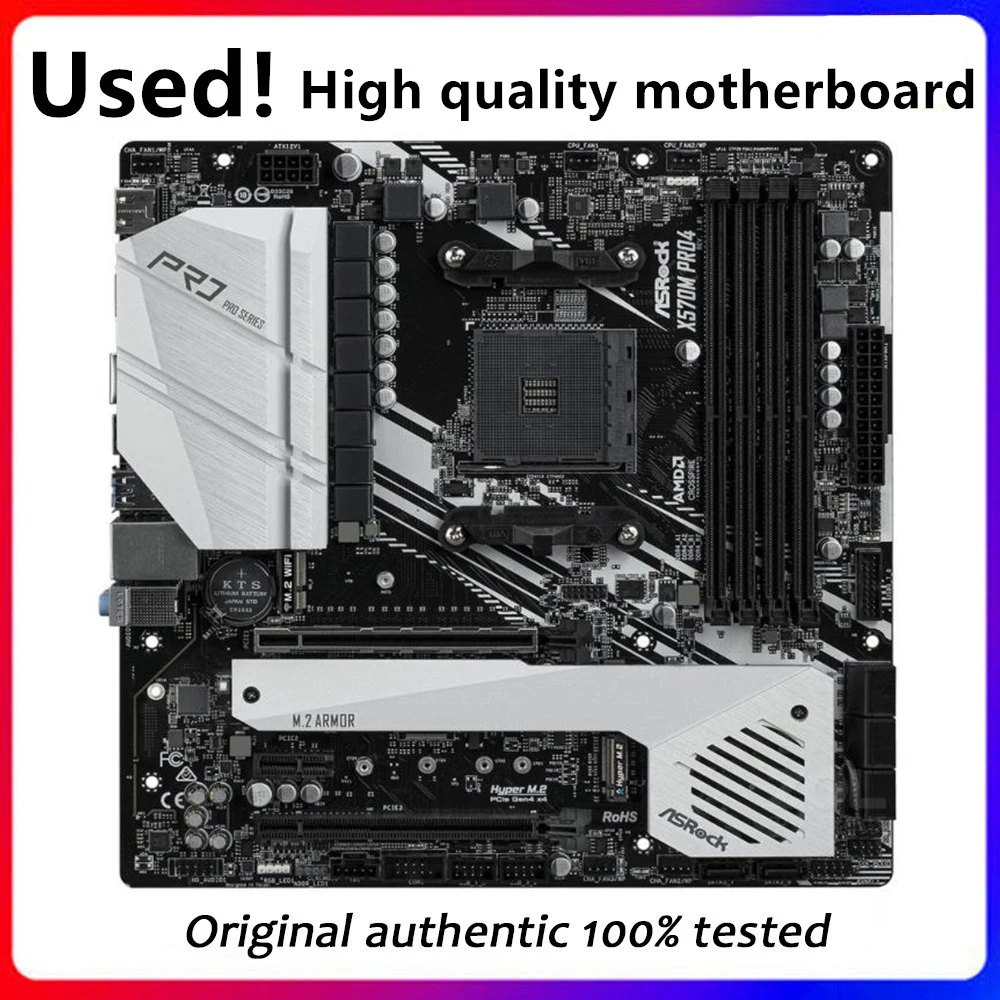 X570 M-Atx Per Presa Scheda Madre Asrock X570M Pro4 Am4 Ddr4 Per Amd X570 128G M.2 Nvme Pci-E4.0 Scheda Madre Usata Desktop Originale
