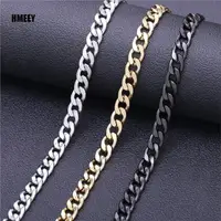 Hmeey – collier chaîne en acier inoxydable, Long Hip Hop pour femmes et hommes sur le cou, bijoux à la mode, accessoires cadeaux, ras du cou couleur argent 3