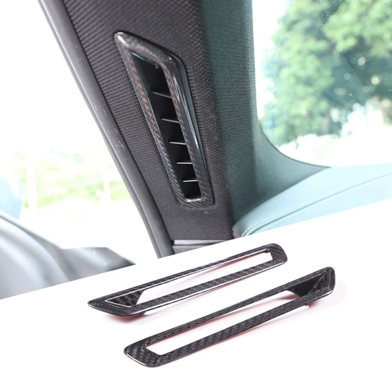 

2 PCS Car A Pillar Air Conditioning Outlet Decorative Frame Dry Carbon Fiber Sticker Accessories For BMW 8 Series G14 G15 G16