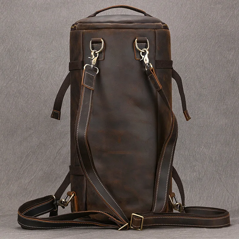 Male Backpack Genuine Leather Travel Bag For Man Cowhide Leather Travelling Bag Multifunctional Bagpack Sport Tactical Backpack 4
