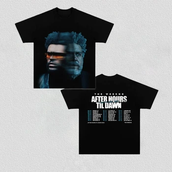 T-shirt Singer The Weeknd After Hours til Dawn Stadium Tour Merch 2026 in cotone unisex da uomo e da donna, stile Y2K vintage per i fan