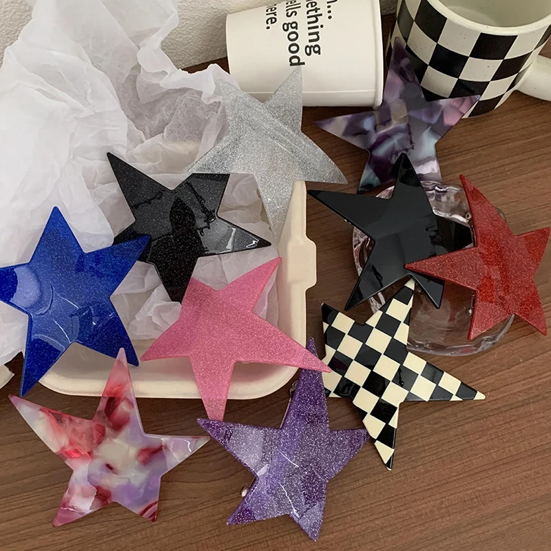 

Irregular Pentagram Hair Clip Hairpin For Women Girls y2k Cool Personality Flash Star Spring Clip Hair Accessories