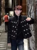 Trendy Male Chic Black Small Fragrant Short Coats Men's 2024 Autumn Winter New Jackets Small Sequins Multi-button Design Jacket 2