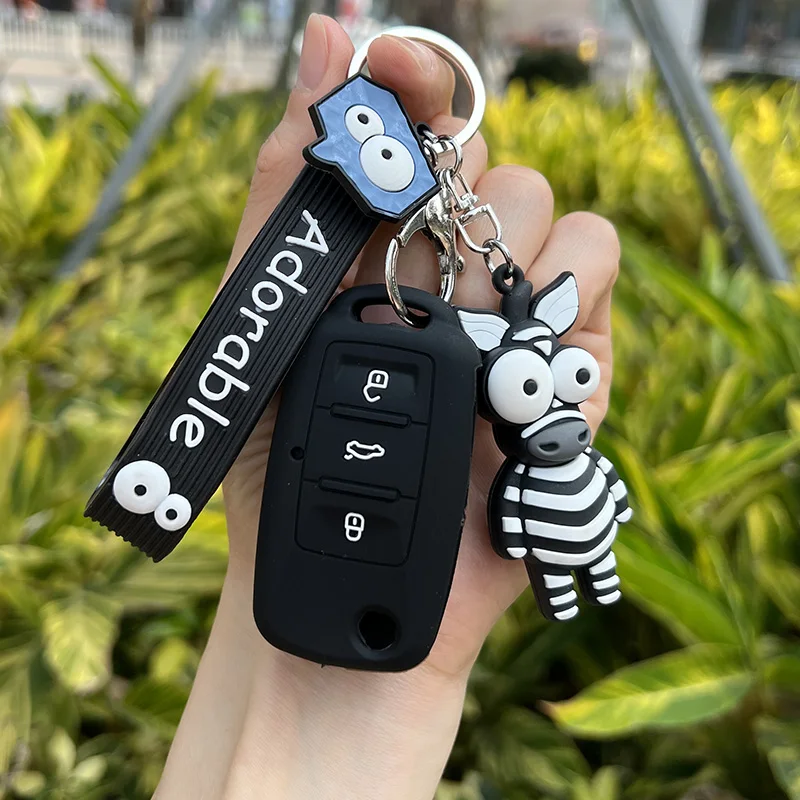 Silikon Auto Schlüssel Abdeckung Fall für VW Volkswagen Polo Passat B5 Tiguan Golf T4 für Seat Leon Altea Ateca Für Skoda Octavia Superb – Detail 8
