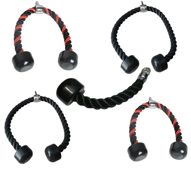 Bicep Tricep Rope Push Pull Down Cord Home Gym Accessories Workout Fitness Exercise Equipment Single/Double Head 35cm/70cm/90cm 2