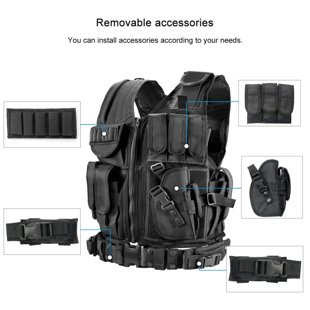 Breathable Tactical Bodyguard Vest for Outdoor Combat and Airsoft Training