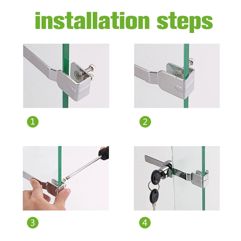 1Pcs Zinc alloy Serrated lock Master key for Glass Sliding Cabinet Door Display Cabinet anti-theft Lock Sawtooth Lock