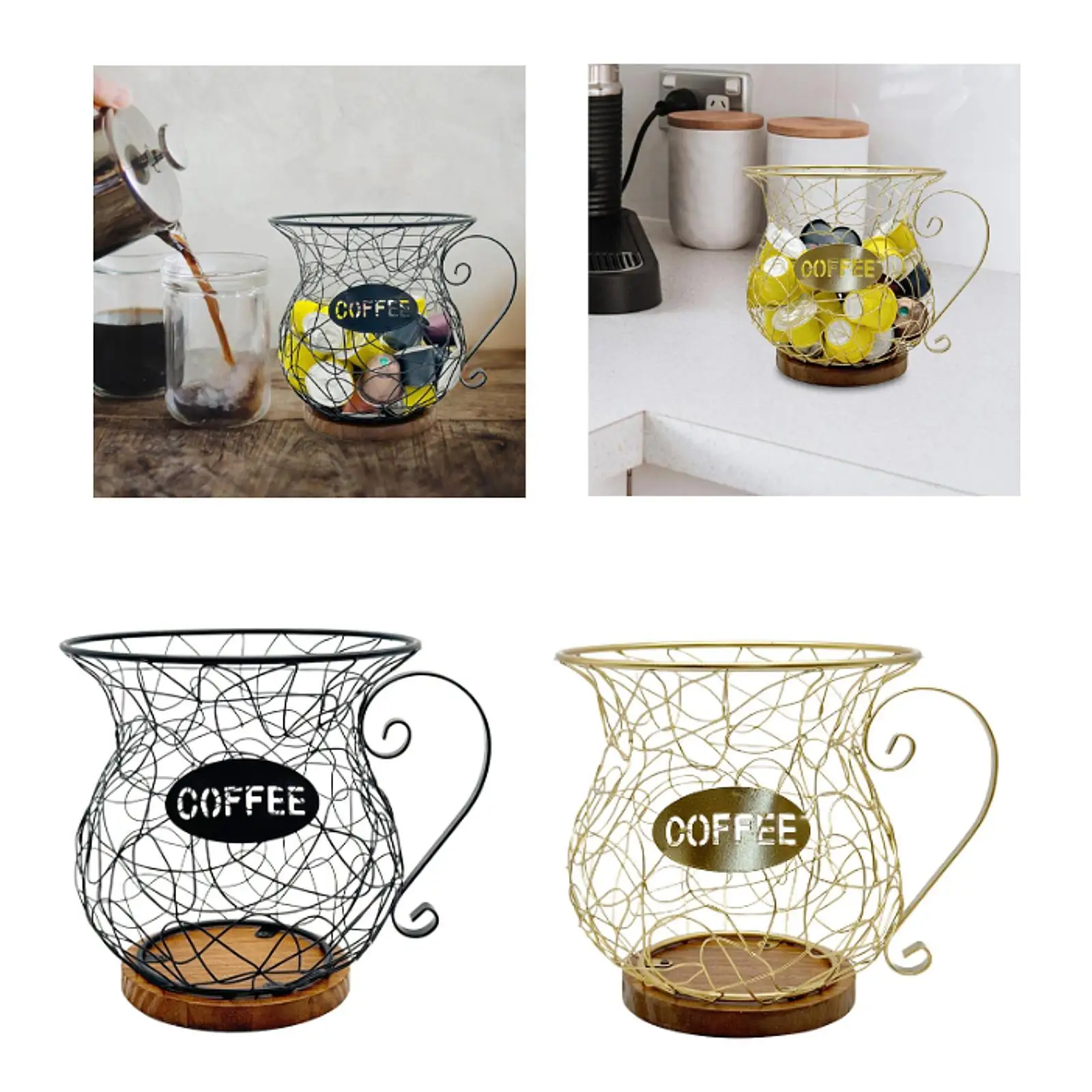 Coffee Pod Holder Metal Mug Shaped Large Capacity Coffee Capsule Holder for Kitchen Countertop Bar Accessories Home Desktop Coffee Pod Holder Metal Mug Shaped Large Capacity Coffee Capsule Holder for Kitchen Countertop Bar Accessories Home Desktop