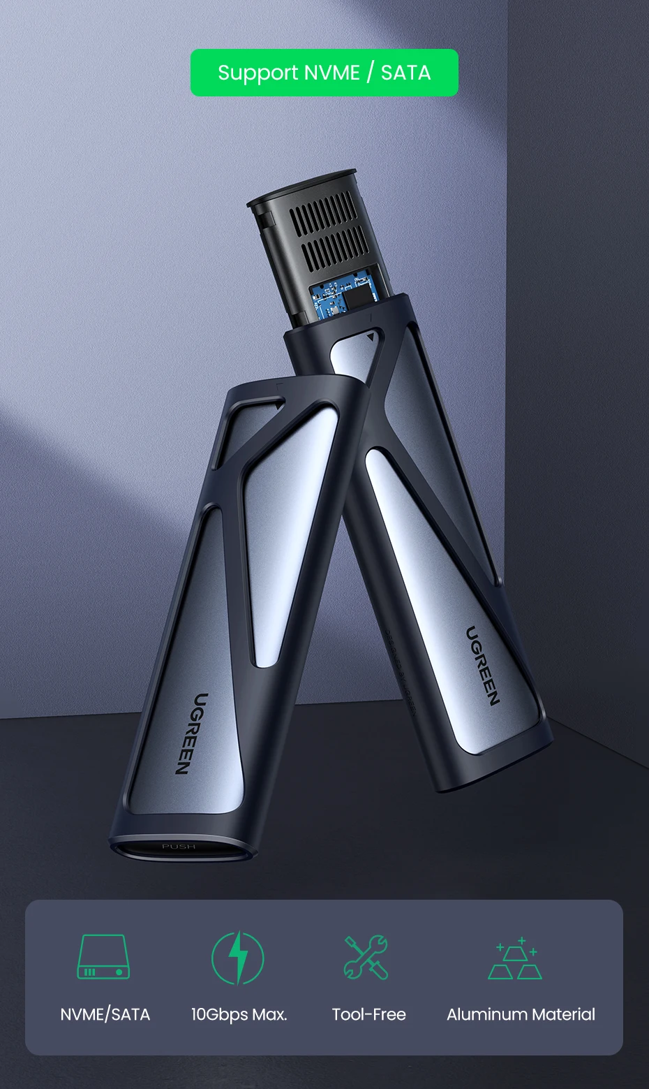 SATA, M.2 para USB, tipo C, 3.1,