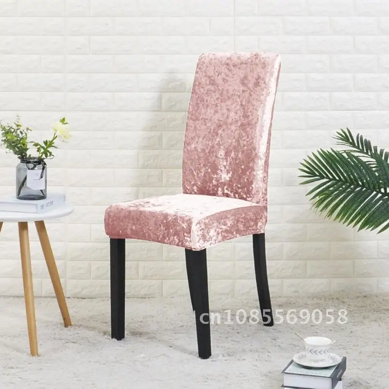 

Chair Covers Velvet Spandex Solid Color Chair Coverfor Hotel Banquet Wedding Universal Size sillas de comedor