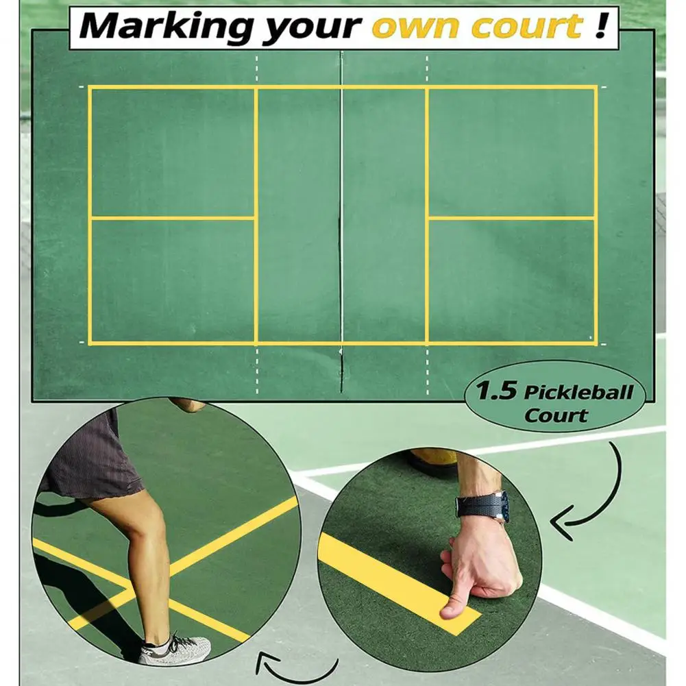 Outdoor Pickleball Court Marking Tape Strong Stickiness Cut Freely Residue-Free Wide Application Basketball Tennis Court Tape pickleball court markers