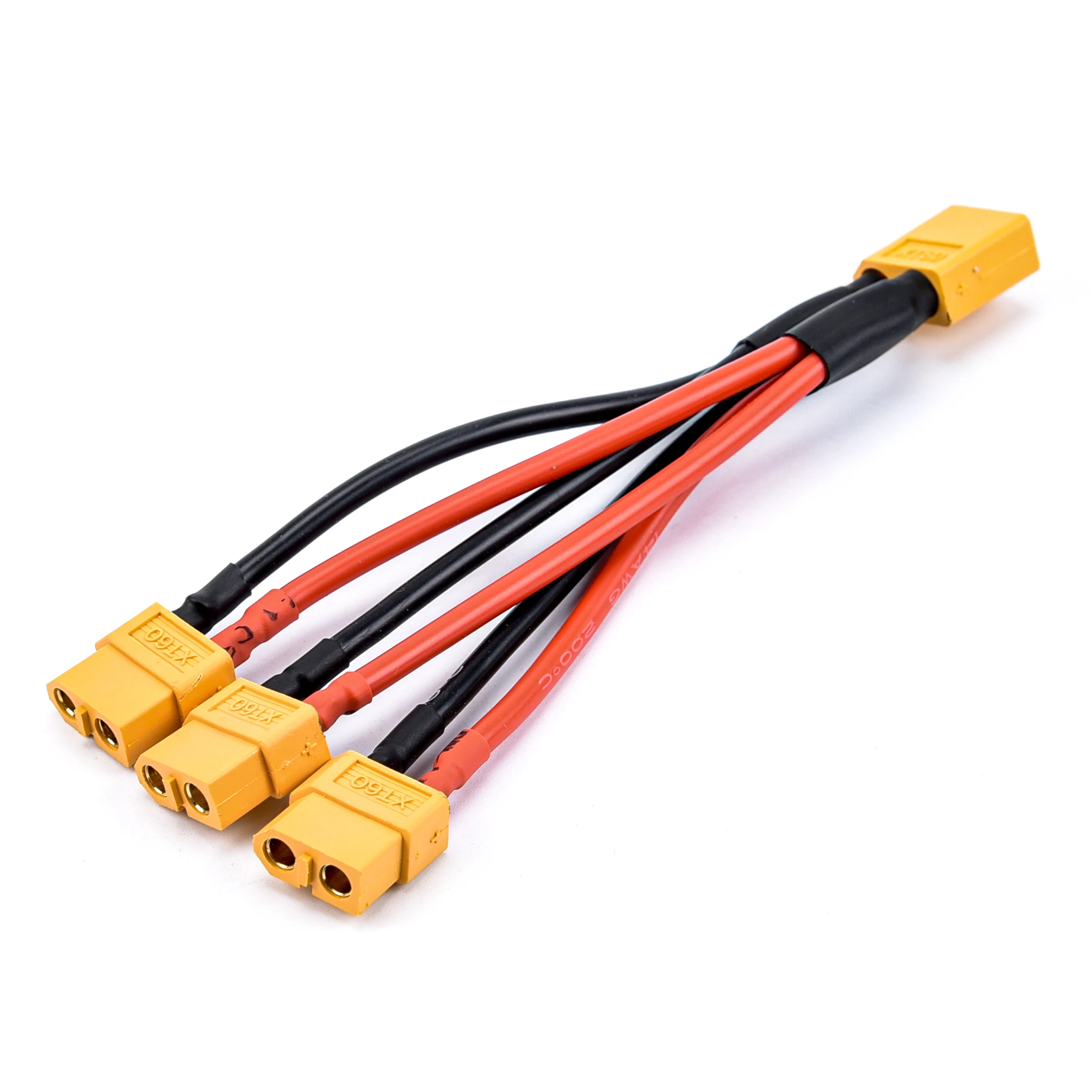 XT60 Parallel Battery Connector Male/Female Cable Dual Extension Y Splitter/ 3-Way 14AWG Silicone Wire for RC Battery Motor