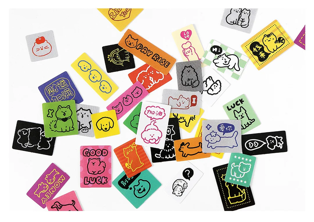 50 stücke Glück Tags Kawaii Ins Mini Aufkleber Material Pack Talent Dekoration DIY Tagebuch Album Sammelalbum Nette Schreibwaren Aufkleber – Detail 18