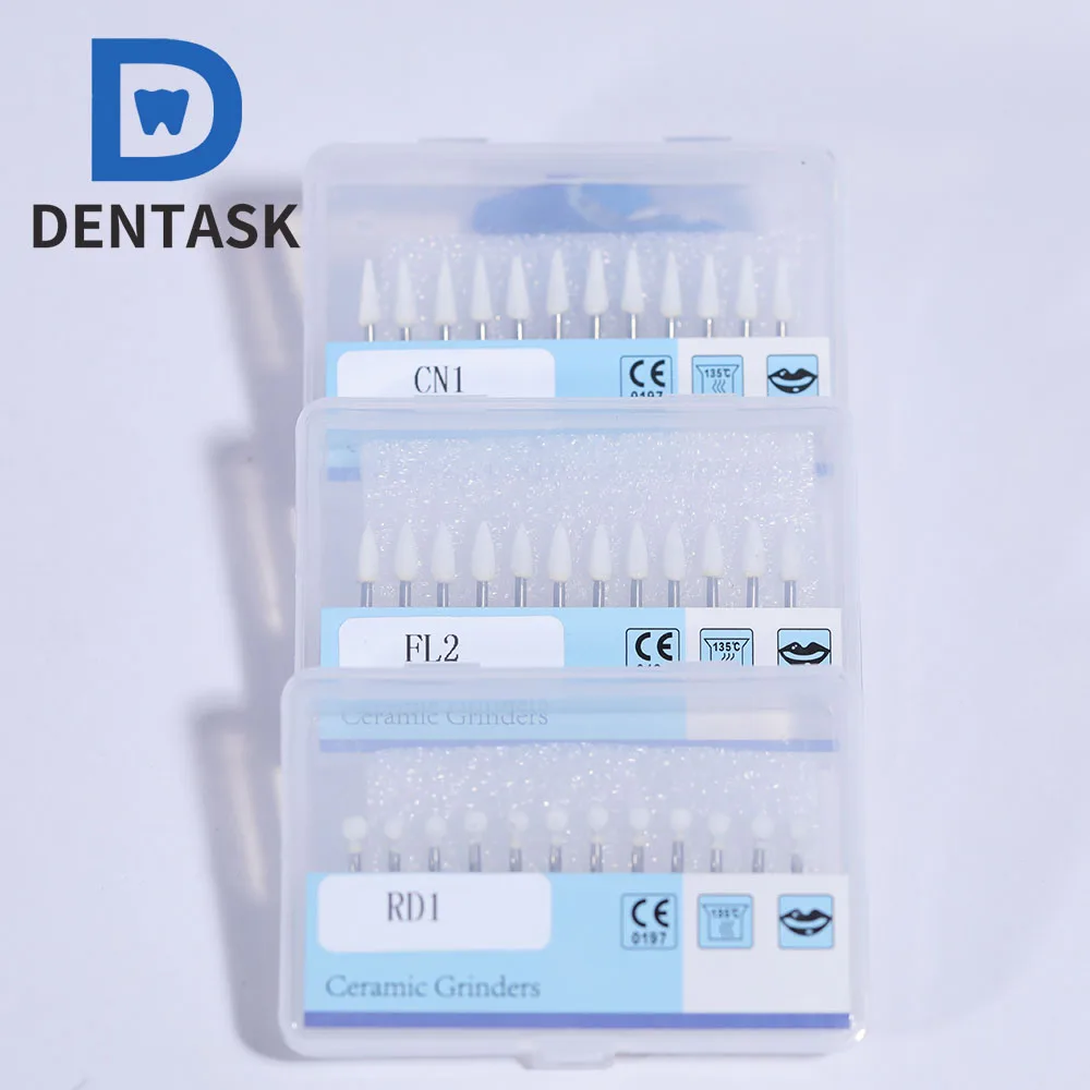 

Dental White Stone Polishers FG Polishing Kit Burs Metal Resin Porcelain Dentistry Teeth Flex Brush Burs