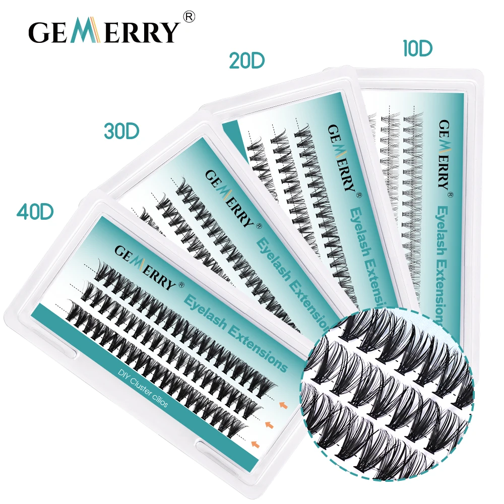 Gemerry Einzelne Cluster-Wimpern, 30D-DIY-Wimpernverlängerung, 60 Stück, Wimperncluster, vorgefertigte Volumen-Wimpern, professionelle Make-up-Tools – Detail 2