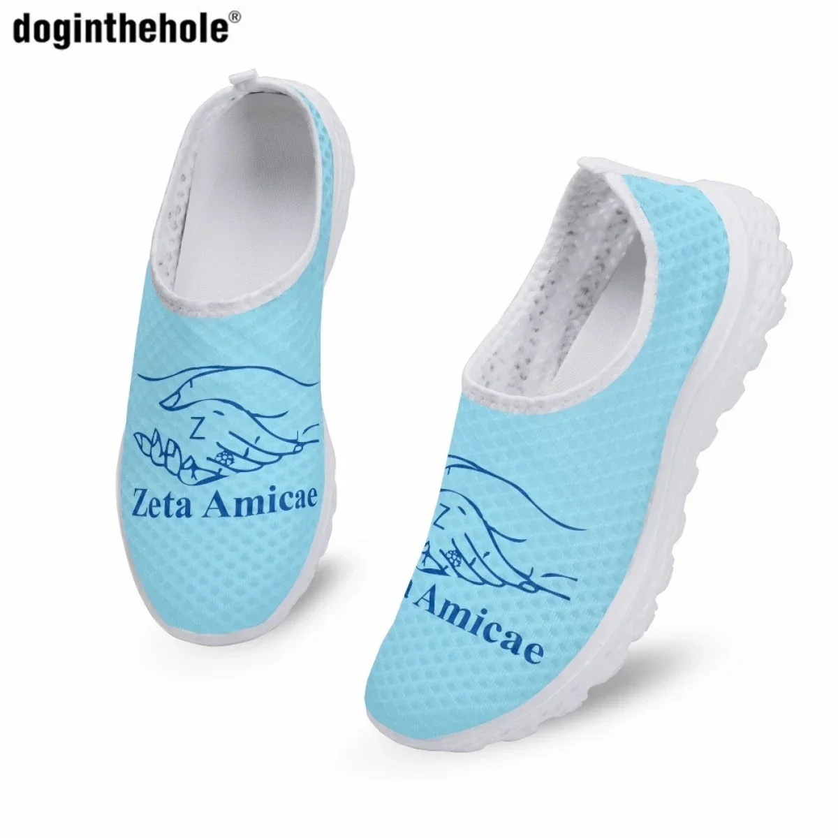 Zeta Amicae Women's Casual Sneakers Fashion Friends Of Zeta Design Flat Shoes Summer Breathable Slip On Mesh Shoes