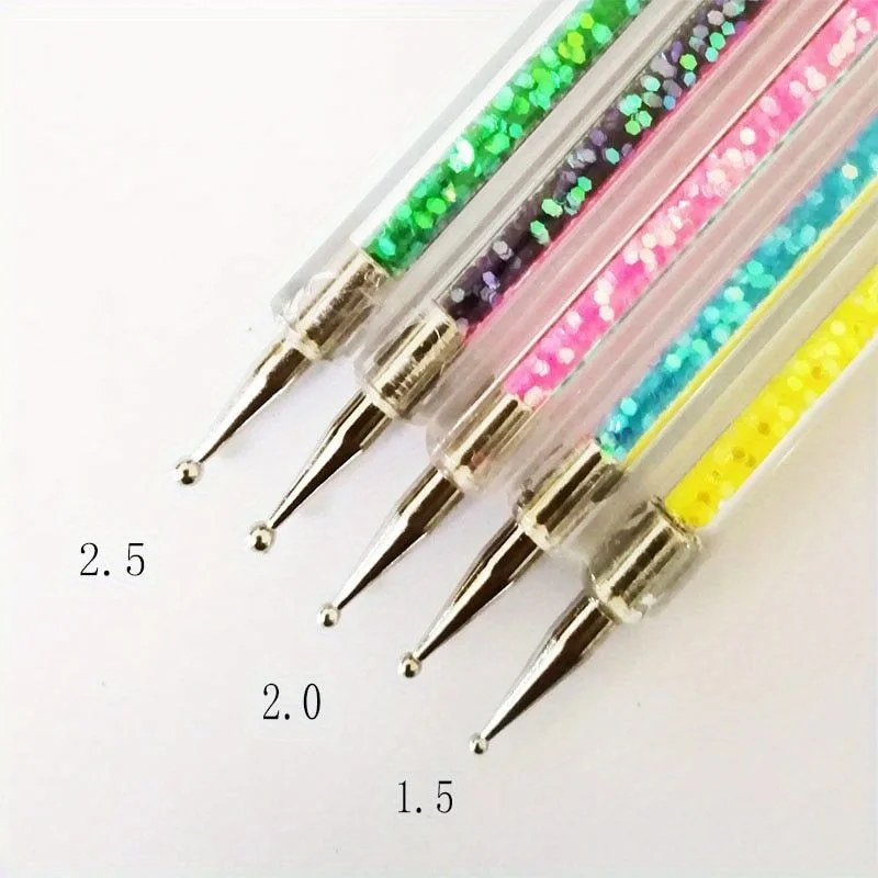 5pcs Nails Art Dotting Pen Nails Brushes for Nails Art Accessories Tools Kits Nail Supplies for Professionals Manicure Set