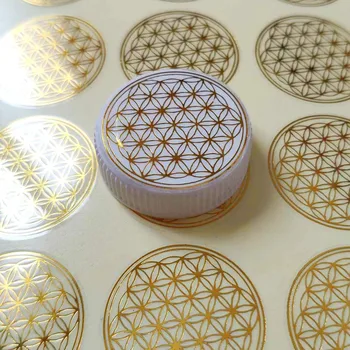 80/160/240 pièces fleur de vie énergie autocollant 3 cm doré Transparent cristal bijoux autocollants coque de téléphone PVC autocollant 1
