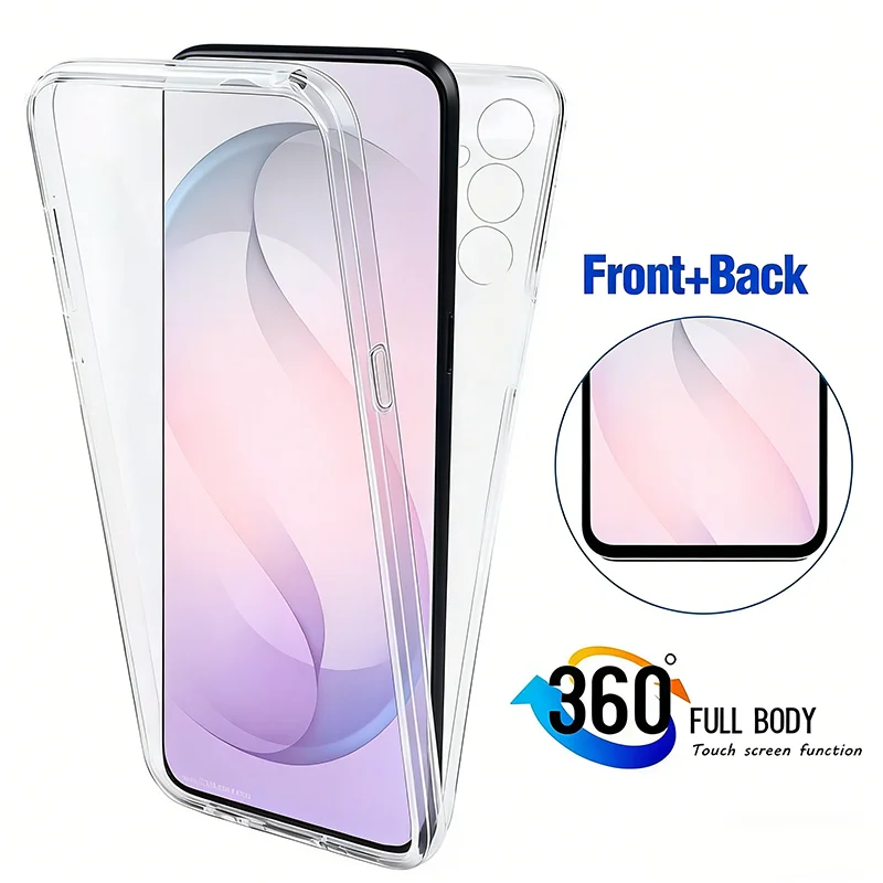 360 Full Shockproof Transparent Hybrid Case - Dual Layer PC+TPU Cover